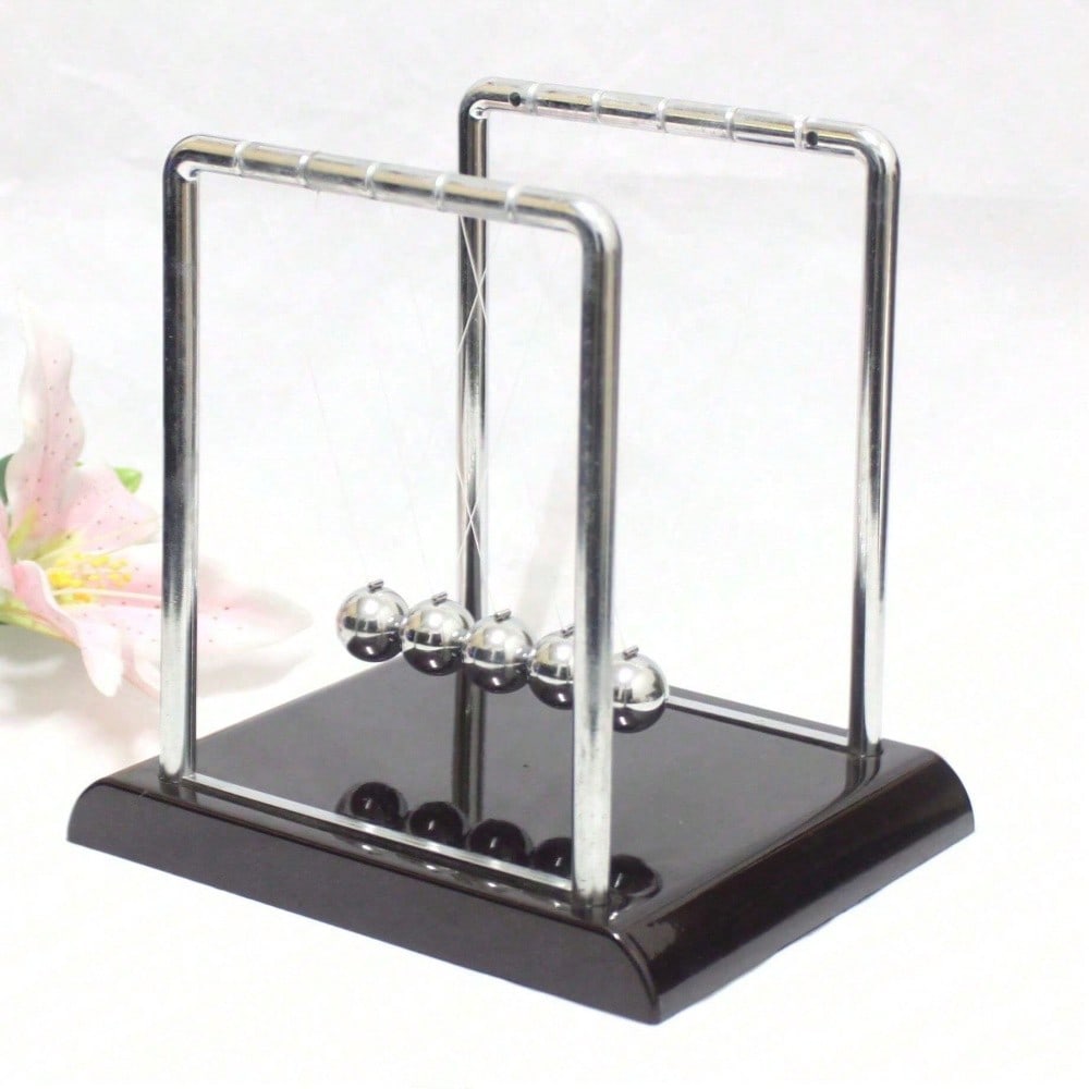 Office Tech Gifts - Black Metal Newton's Cradle Balance Toy