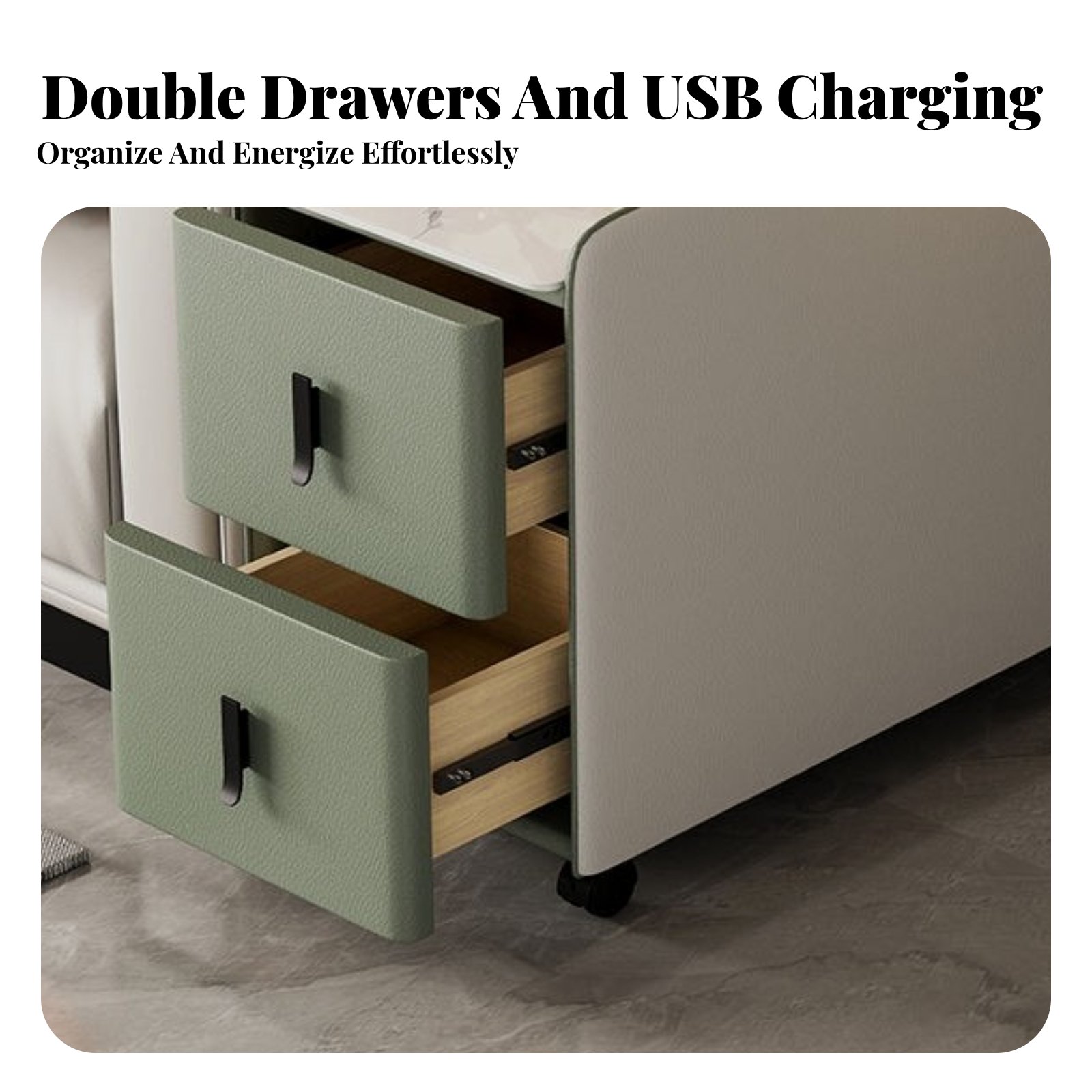 Tech Office Worker - C-Shaped Rolling Table Multi-Functional Rolling Tech-integratedTable