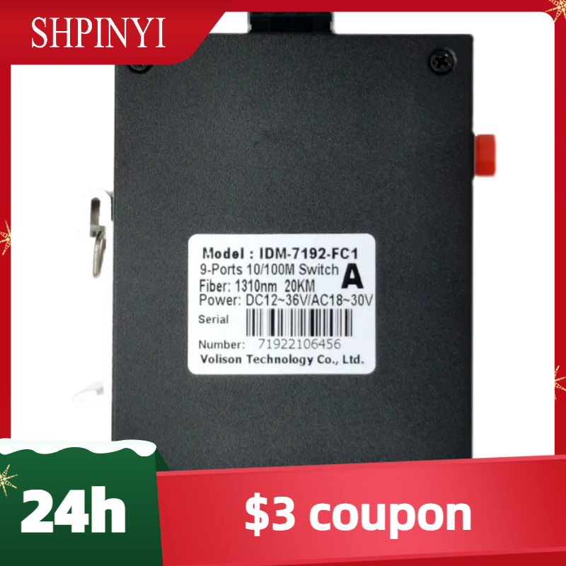 Ethernet Switch 8 Port - IDM-7192-FC1 DIN Rail 9-Port Industrial 100M
