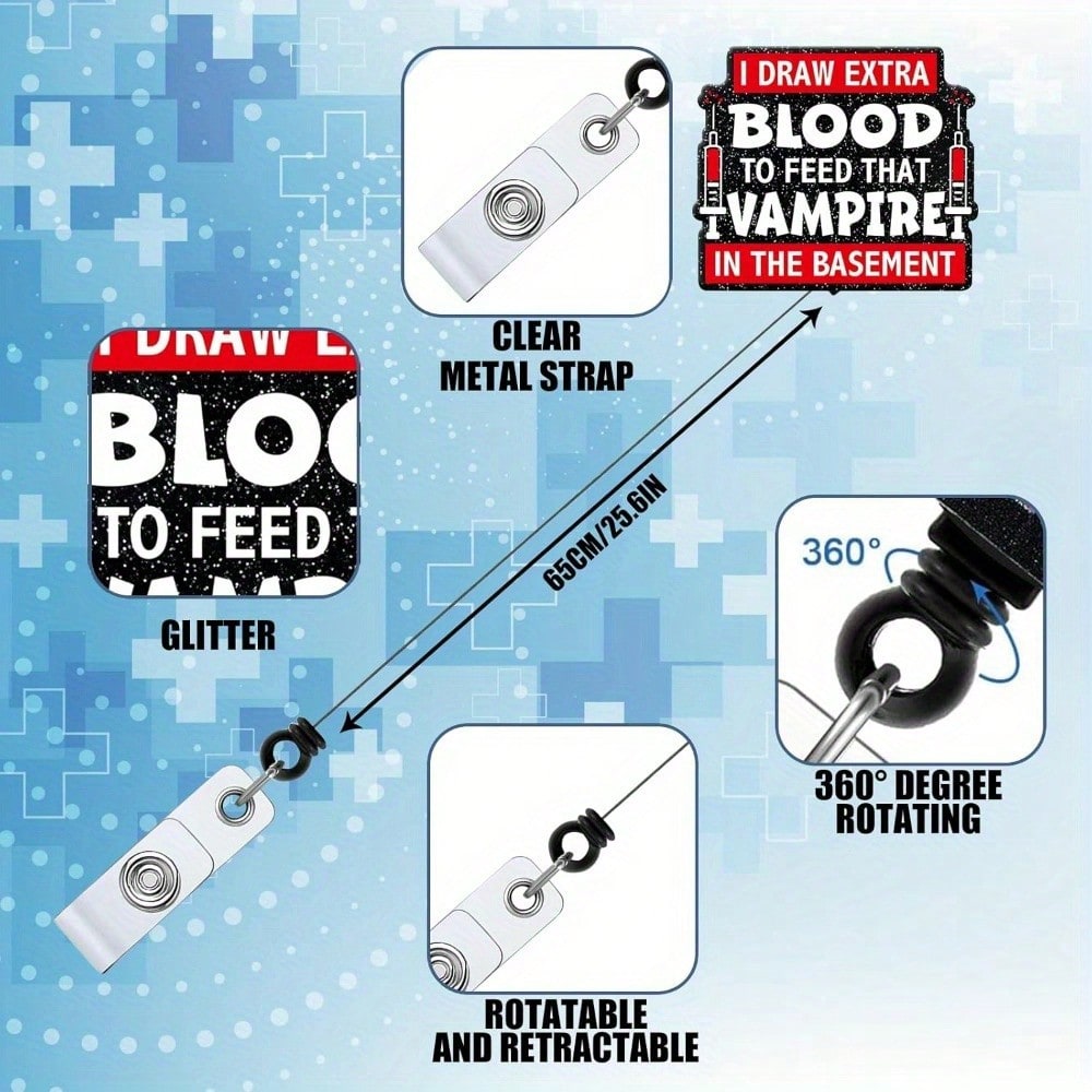 Tech Office Worker - 1pc Black Extra Blood Scalable Badge