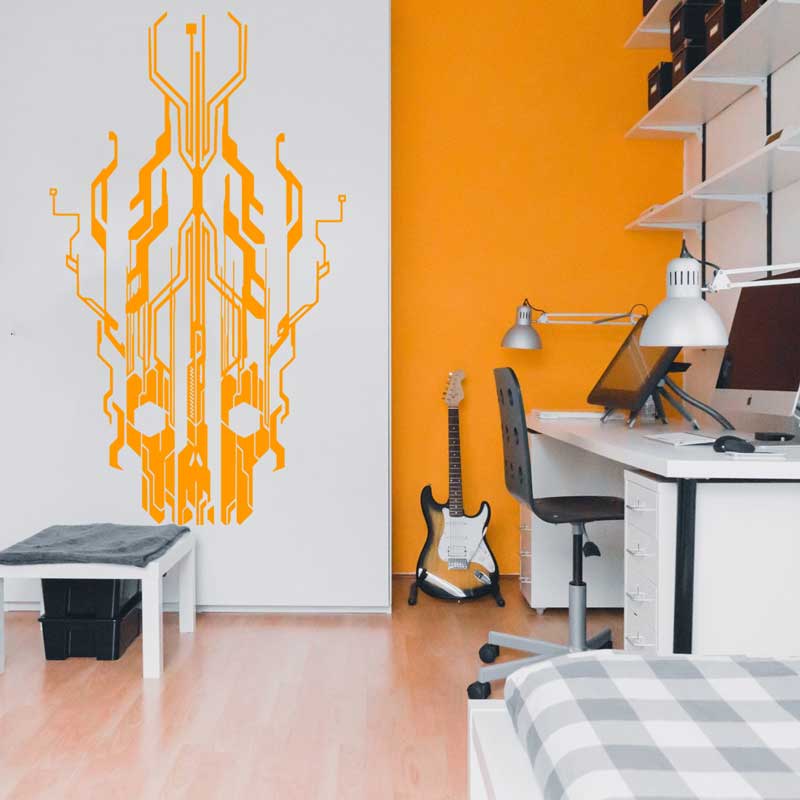 Chip Circuit Tech Skull Vinyl  - Office Tech Furniture recensie en prijs