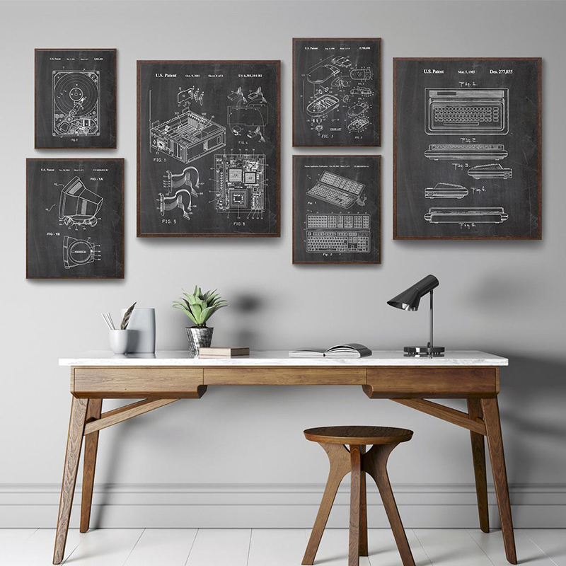 6Pcs Vintage Computer Patent W - Office Tech Room recensie en prijs