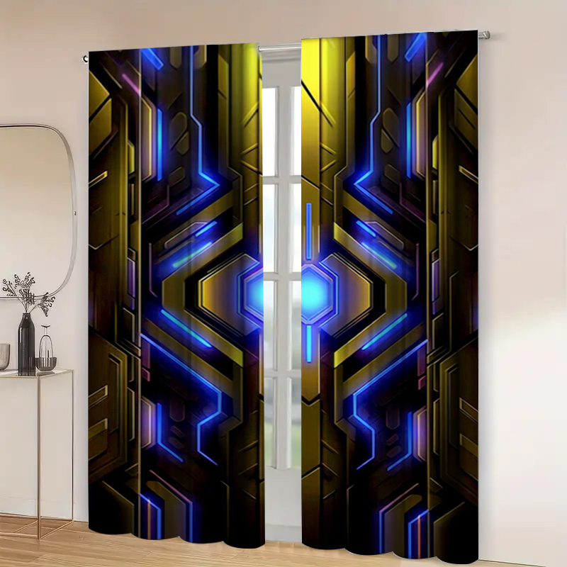 2pcs Geometric Tech Curtains w - Office Tech Room recensie en prijs
