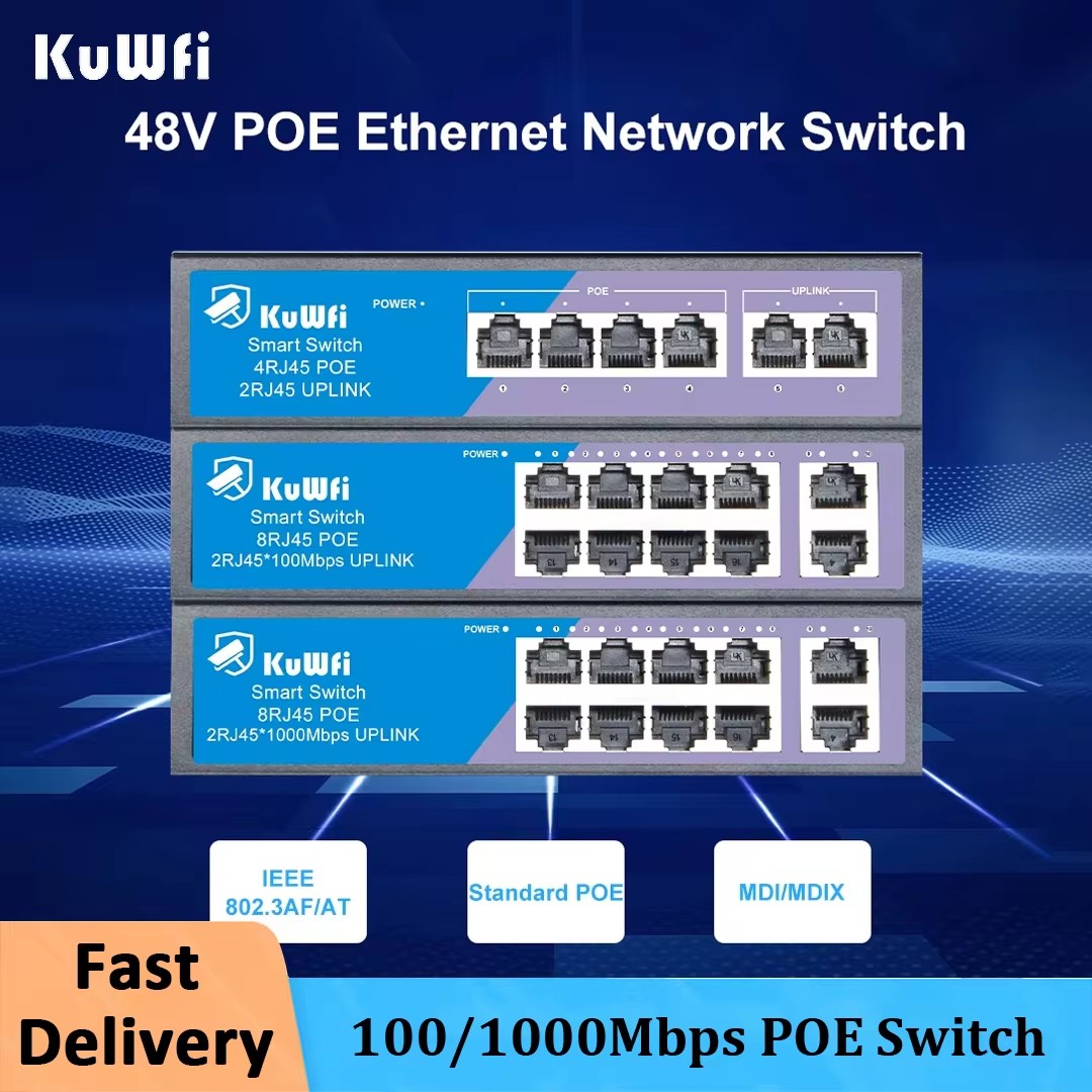 KuWFi POE Switch 4/8 Ports 100 - Ethernet Switch 8 Port recensie en prijs
