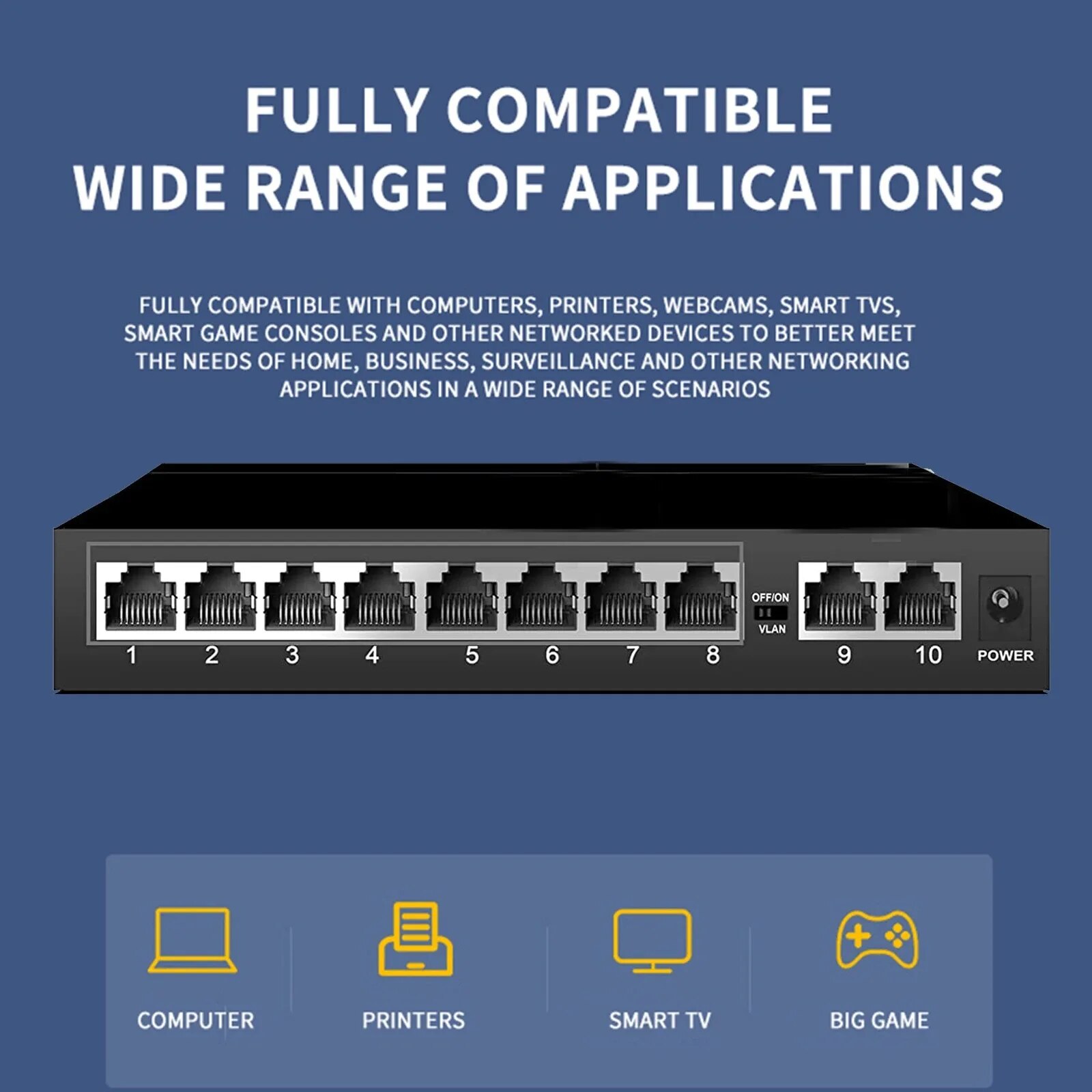 KuWFi 10 Port Gigabit Network  - Ethernet Switch 8 Port recensie en prijs