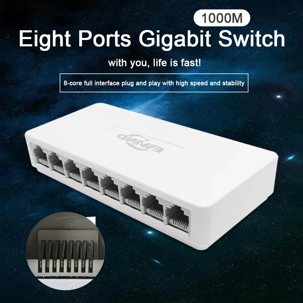 New 10/100/1000Mbps Ethernet S - Ethernet Switch 8 Port recensie en prijs