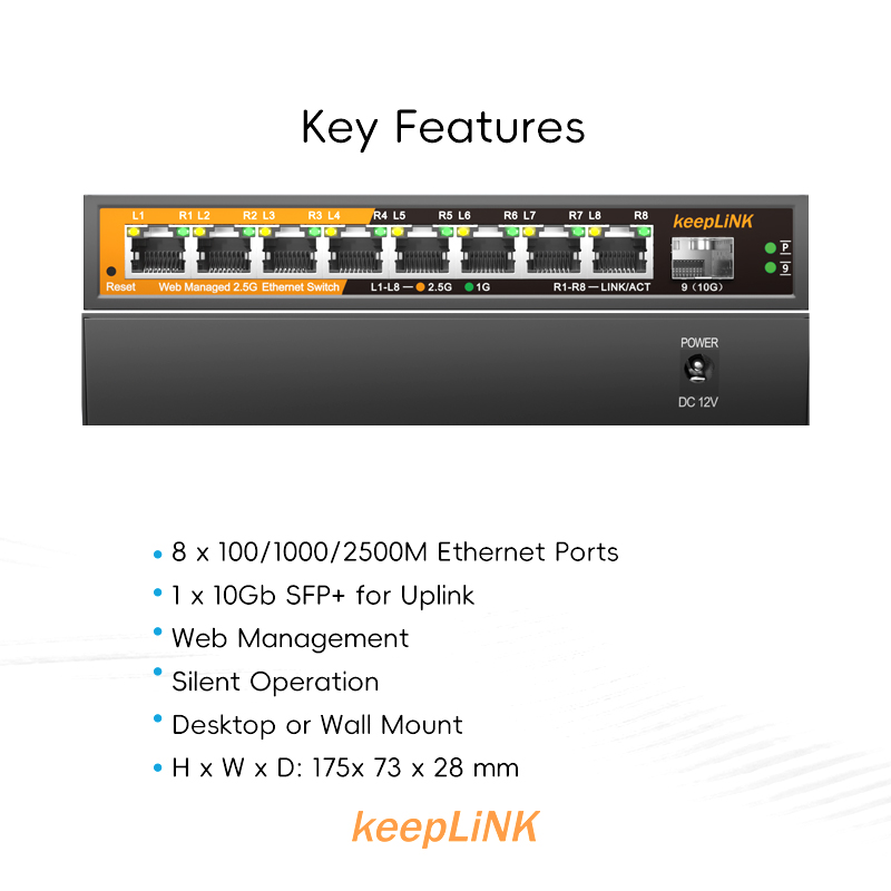 KeepLiNK 8-Port 2.5GbE Managed - Ethernet Switch 8 Port recensie en prijs