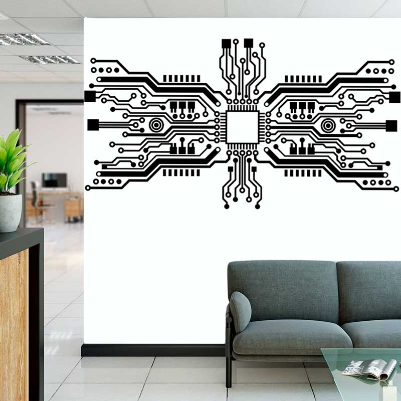 Circuit Board Chip Wall Sticke - Office Tech Room recensie en prijs